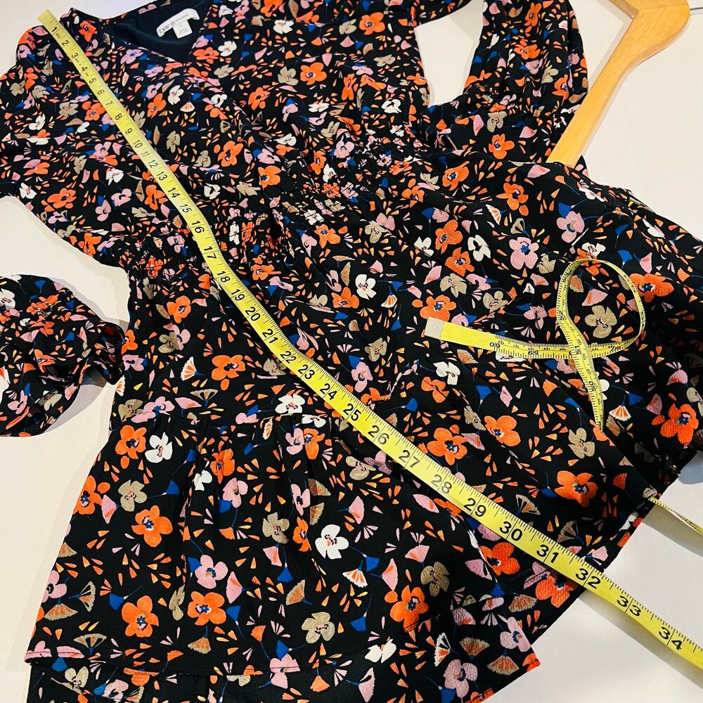 Bar III Floral Long Sleeve V Neck Mini Dress Size S Small - Picture 6 of 7